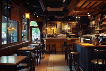 Fototapeta na wymiar Cozy Coffee Shop Interior