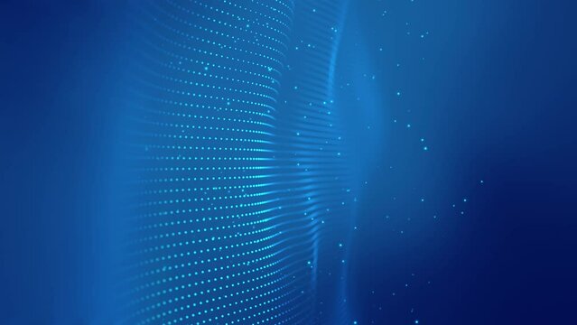 Cyberspace futuristic technology digital network binary matrix digital particles grid dot line background. Abstract motion particle science business corporate concept.