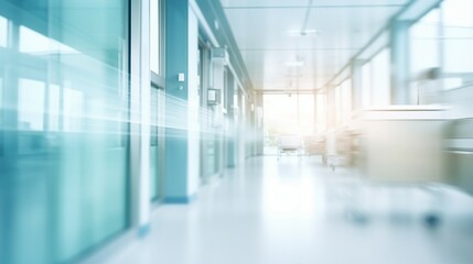 Obraz premium Elegant Modern Hospital Corridor with Abstract Design – Clean, Luxurious Healthcare Interior for Professionals