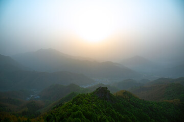 Roofji Mountain, Lu'an City, Anhui Province - the view of the mountain to the sky in foggy weather