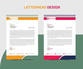 Vector professional and minimalist corporate letterhead template design