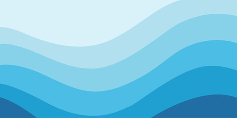 Abstract blue wave banner background with geometric wavy shapes. Vector illustration