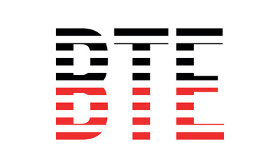 BTE three initial letter iconic line negative space minimal logo design vector template. monogram, abstract, wordmark, business, typography, minimalist, brand, company, flat, modern, unique, simple