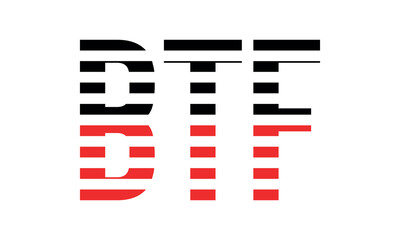 BTF three initial letter iconic line negative space minimal logo design vector template. monogram, abstract, wordmark, business, typography, minimalist, brand, company, flat, modern, unique, simple