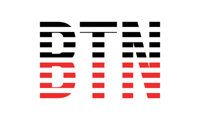 BTN three initial letter iconic line negative space minimal logo design vector template. monogram, abstract, wordmark, business, typography, minimalist, brand, company, flat, modern, unique, simple