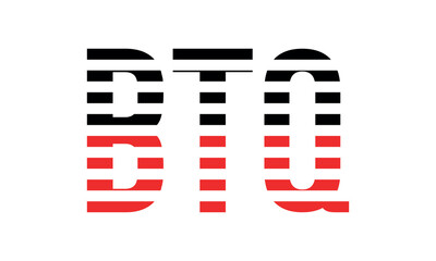 BTQ three initial letter iconic line negative space minimal logo design vector template. monogram, abstract, wordmark, business, typography, minimalist, brand, company, flat, modern, unique, simple
