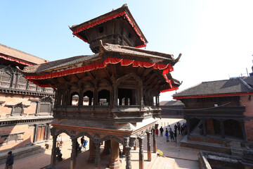 55 window palace and the square of Bhaktapur. it is one of museum in Bhaktapur durbar square.