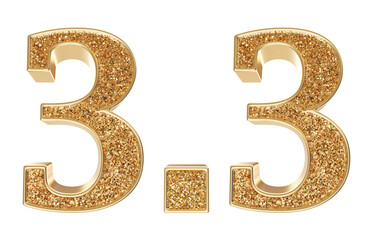 3.3 sell discount gold 3d number render