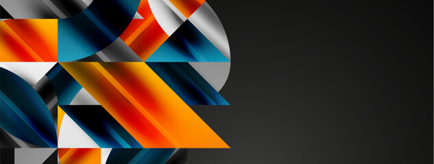 Geometric abstract background with abstract geometric shapes. Concept of creative technology, digital art, social communication, modern science for poster, cover, banner, brochure, website