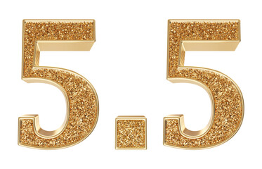 5.5 sell discount gold 3d number render