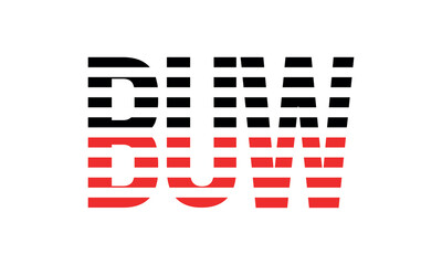 BUW three initial letter iconic line negative space minimal logo design vector template. monogram, abstract, wordmark, business, typography, minimalist, brand, company, flat, modern, unique, simple