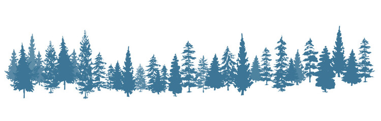 Winter background with pine trees