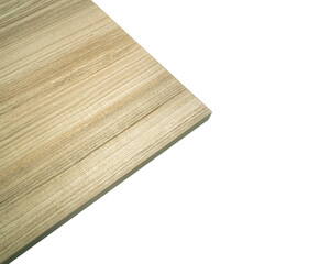 View of a wooden table. Natural pattern, brown color, beautiful wood pattern, background surface and parquet. artificial wood texture Synthetic wood pattern. Perspective wooden table isolated on white