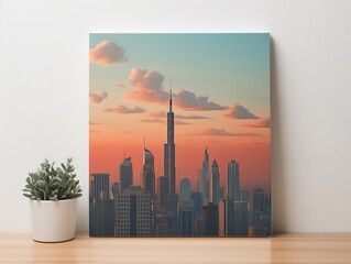 Artistic Canvas Print Mockup for Home and Gallery Decor - AI Generated