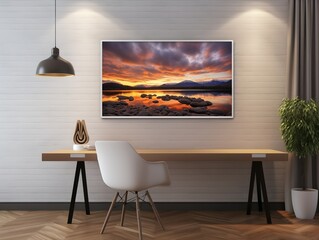 Artistic Canvas Print Mockup for Home and Gallery Decor - AI Generated
