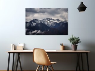 Fototapeta premium Artistic Canvas Print Mockup for Home and Gallery Decor - AI Generated
