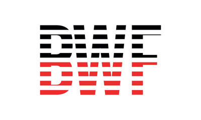 BWF three initial letter iconic line negative space minimal logo design vector template. monogram, abstract, wordmark, business, typography, minimalist, brand, company, flat, modern, unique, simple