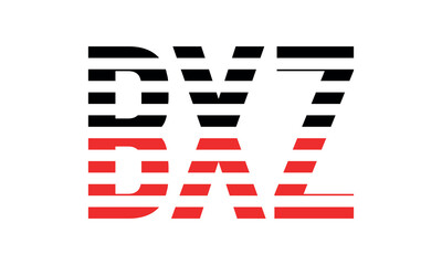 BXZ three initial letter iconic line negative space minimal logo design vector template. monogram, abstract, wordmark, business, typography, minimalist, brand, company, flat, modern, unique, simple