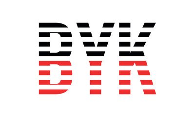 BYK three initial letter iconic line negative space minimal logo design vector template. monogram, abstract, wordmark, business, typography, minimalist, brand, company, flat, modern, unique, simple