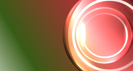 Neon glass circle copyspace for your text or product presentation geometric background. Vector illustration For Wallpaper, Banner, Background, Card, Book Illustration, landing page