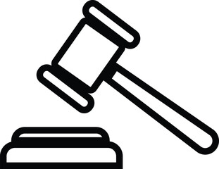 Gavel icon vector, Hammer symbol, Gavel icon vector for web and mobile app. judge gavel sign, law icon. auction hammer, Gavel Flat Design Crime and Punishment, isolated on transparent background, - obrazy, fototapety, plakaty