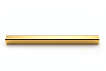 A long thin golden bar isolated on a white background