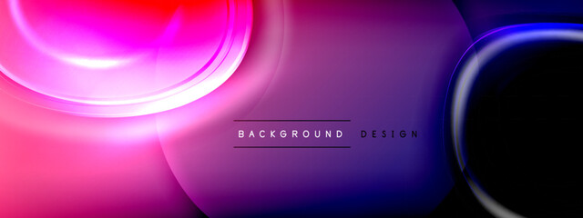 Circles lines and bubbles on bright glowing effect gradient with light and shadow effects. Dynamic interplay of light, shadow and depth. Futuristic and rhythmic technology design