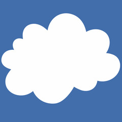 White cloud cartoon shape, cloud text box design