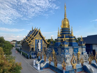 Wat Rong Suea Ten,Temlpe of Tigers Leaping Over ' Channel,Blue temple,Chiangrai ,temple