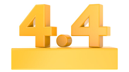 4.4 Percent Gold Promotion Number 3D Rendering