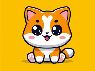 a whimsical cat icon that embodies curiosity and playfulness