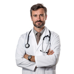 Fototapeta premium Professional medical specialist consultant doctor in white background