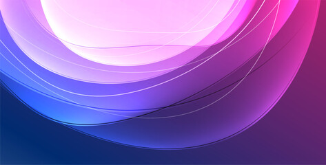 Fototapeta premium Colorful transparent flowing fluid shapes with glow effect geometric background. Wavy lines round forms. Vector illustration For Wallpaper, Banner, Background, Card, Book Illustration, landing page