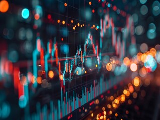 Obraz premium Stock market chart or forex trading graph analysis. business financial investment.