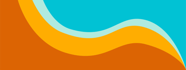 Minimalist blue and orange background.