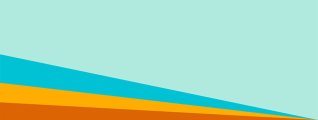 Minimalist blue and orange background.