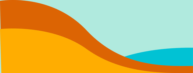 Minimalist blue and orange background.