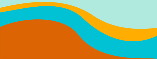 Minimalist blue and orange background.