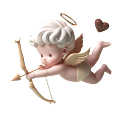 3d character - cupid - valentine's day chocolate box	