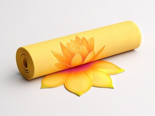 Tranquil Yoga Mat Mockup for Wellness and Fitness - AI Generated