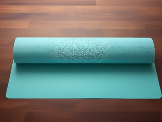 Tranquil Yoga Mat Mockup for Wellness and Fitness - AI Generated