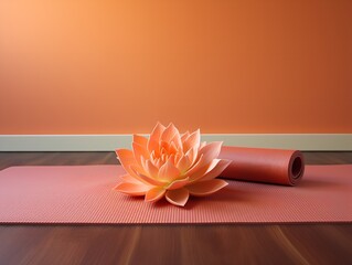 Tranquil Yoga Mat Mockup for Wellness and Fitness - AI Generated