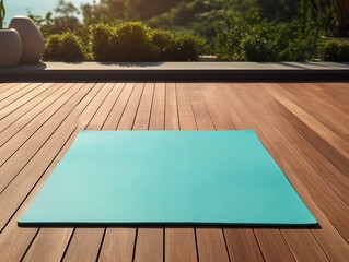 Tranquil Yoga Mat Mockup for Wellness and Fitness - AI Generated