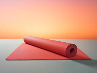 Tranquil Yoga Mat Mockup for Wellness and Fitness - AI Generated