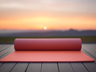 Tranquil Yoga Mat Mockup for Wellness and Fitness - AI Generated