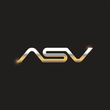 Gold ASU initial letter monogram typography logotype vector icon