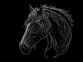 Obraz na płótnie Canvas matal art haead horse tattoo