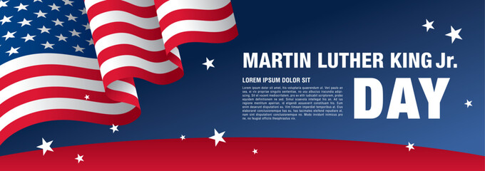 martin luther king day banner layout design, vector illustration - obrazy, fototapety, plakaty