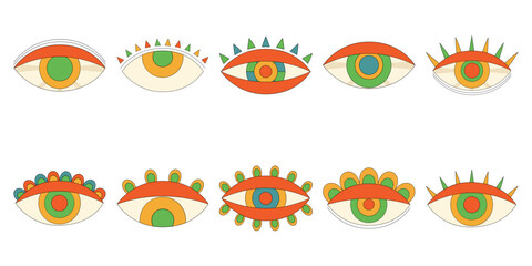 Retro Eye Illustration Set
