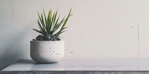 Empty mockup design for product on pastel color the wall with vase plant by generative AI illustration.